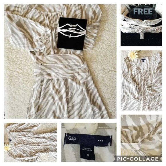 GAP Gray & White Zebra Print Dress - Picture 1 of 9
